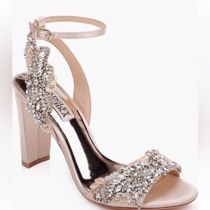 Badgley Mischka Silver Embellished Heels